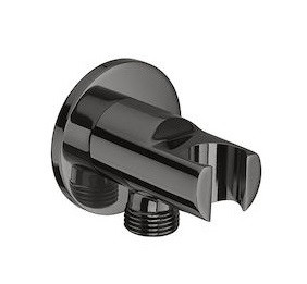 Roca Round przyłącze kątowe węża z uchwytem czarny połysk A5B5250CN0