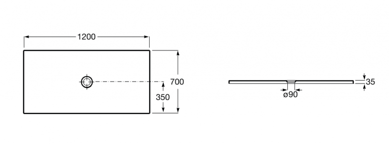 Roca Cratos brodzik prostokątny ceramiczny 120x70 cafe Senceramic A3740L7660