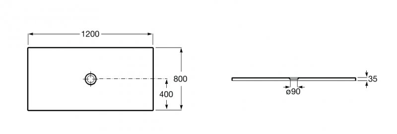Roca Cratos brodzik prostokątny ceramiczny 120x80 biały matowy Senceramic A3740L6620
