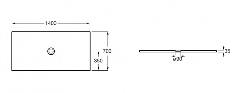 Roca Cratos brodzik prostokątny ceramiczny 140x70 beżowy Senceramic A3740L5650