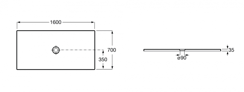 Roca Cratos brodzik prostokątny ceramiczny 160x70 beżowy Senceramic A3740L3650