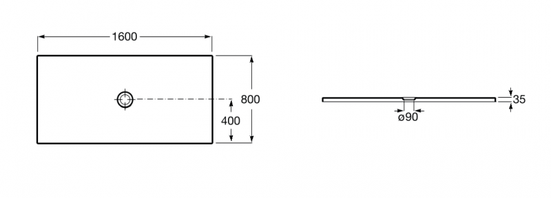 Roca Cratos brodzik prostokątny ceramiczny 160x80 beżowy Senceramic A3740L2650