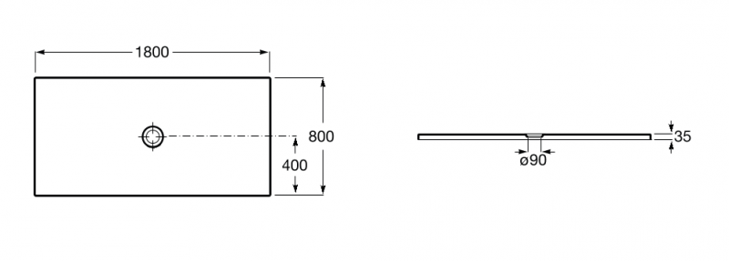 Roca Cratos brodzik prostokątny ceramiczny 180x80 cafe Senceramic A3740L0660