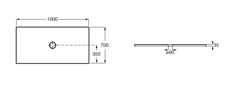 Roca Cratos brodzik prostokątny ceramiczny 100x70 perłowy Senceramic A3740L9630