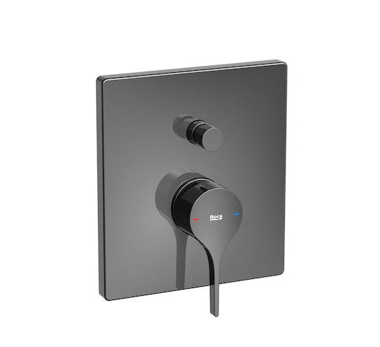 Roca Insignia Black podtynkowa bateria wannowo-prysznicowa czarny połysk A5A0B3ACN0