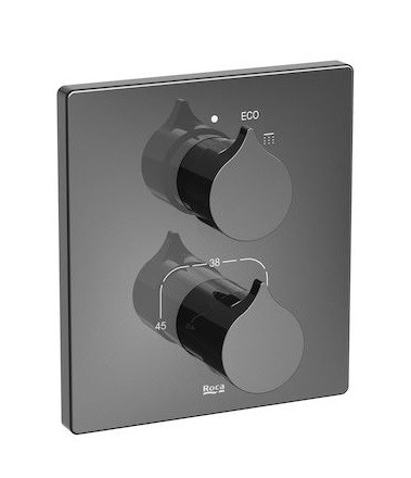 Roca Insignia Black podtynkowa bateria prysznicowa termostatyczna czarny połysk A5A2C3ACN0