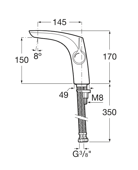 Roca Insignia Black bateria umywalkowa sztorcowa COLD START z korkiem czarny połysk A5A3B3ACN0