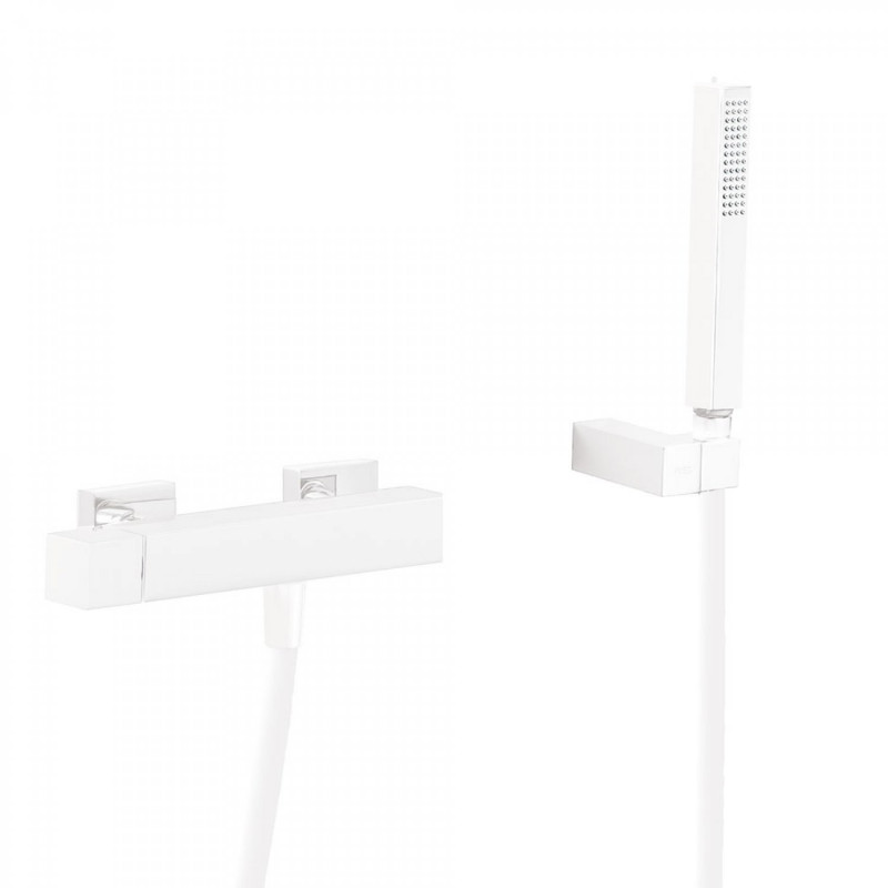 Tres Cuadro bateria prysznicowa ze słuchawką biały matowy 007.167.03.BM