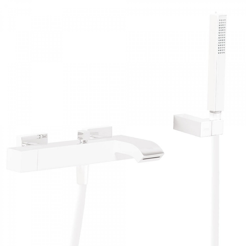 Tres Cuadro bateria wannowa z kaskadą i ze słuchawką biały matowy 007.170.02.03.BM