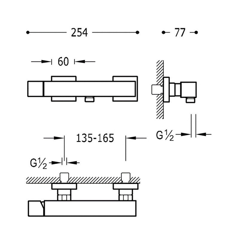 Tres Cuadro bateria prysznicowa ze słuchawką biały złoty matowy 007.167.03.OM