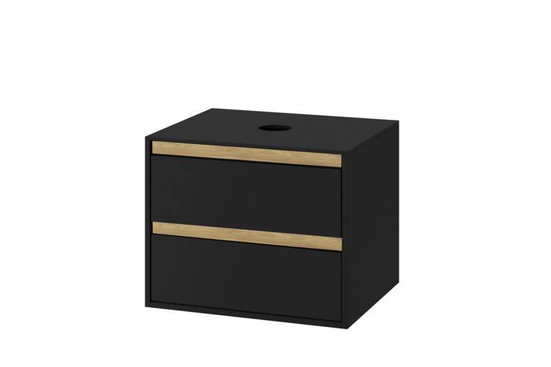 Excellent Tuto szafka pod umywalkę nablatową 60 cm 2 szuflady czarny mat-dąb MLEX.0104.600.BKBL