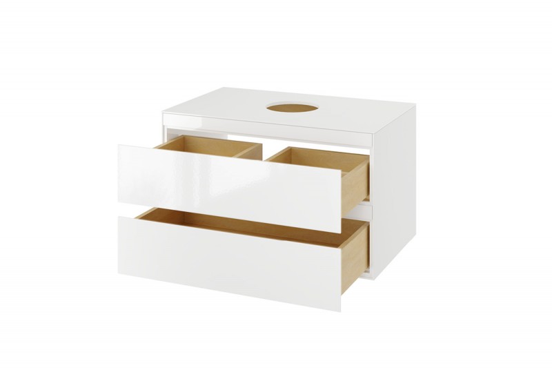 Excellent Finli szafka pod umywalkę nablatową 80 cm 2 szuflady biały połysk MLEX.1102.800.WHWH