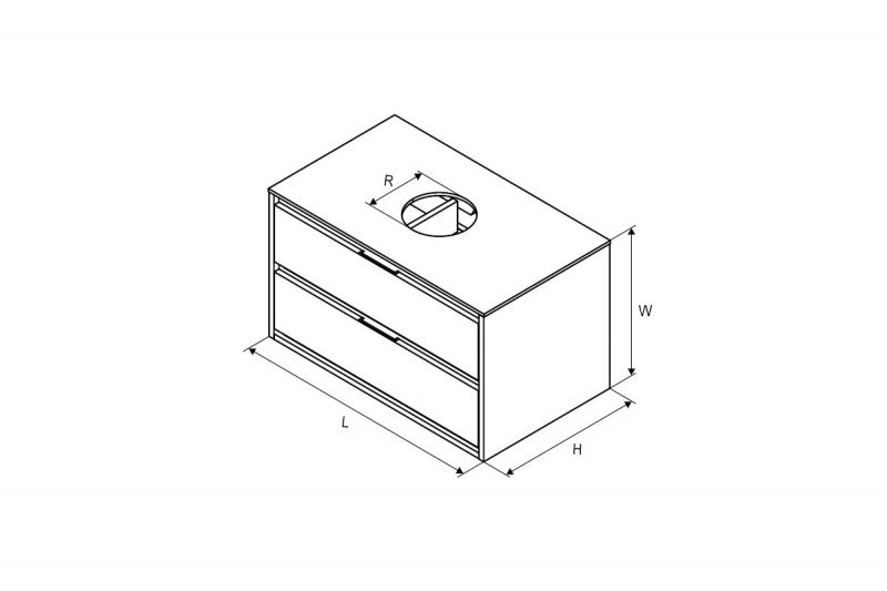 Excellent Tuto szafka pod umywalkę nablatową 60 cm 2 szuflady czarny mat-dąb MLEX.0104.600.BKBL