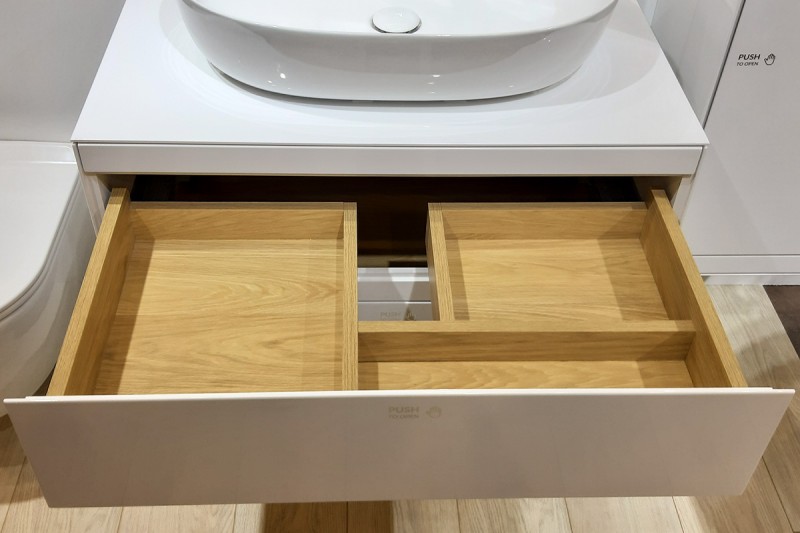 Excellent Finli szafka pod umywalkę nablatową 80 cm 2 szuflady biały połysk MLEX.1102.800.WHWH