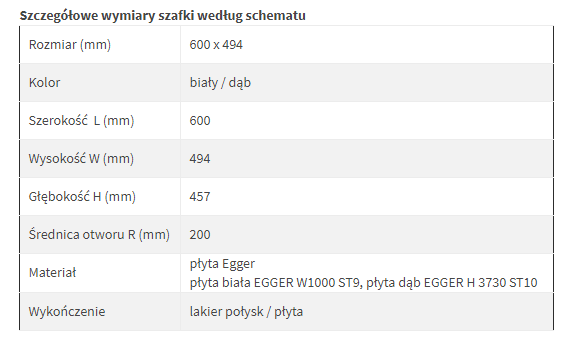 Excellent Tuto szafka pod umywalkę nablatową 60 cm 2 szuflady czarny mat-dąb MLEX.0104.600.BKBL