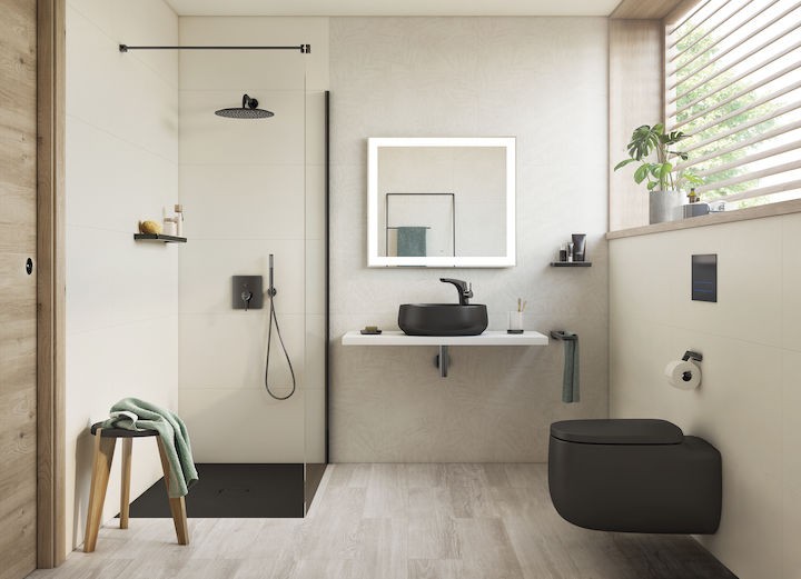 Roca Cratos brodzik prostokątny ceramiczny 140x80 onyx Senceramic A3740L4640