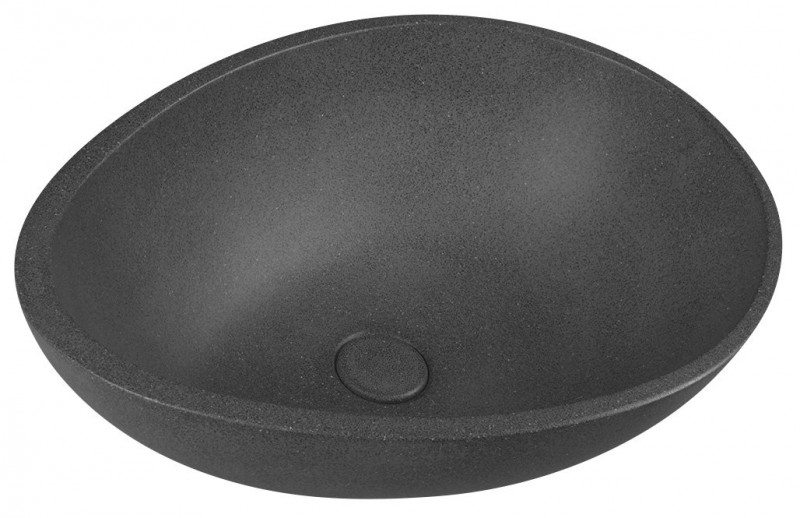 Sapho Punc umywalka betonowa stawiana na blat 53x39 czarny granit BH7001