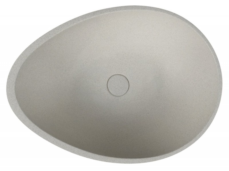 Sapho Punc umywalka betonowa stawiana na blat 53x39 biały piaskowiec BH7000