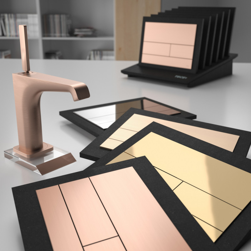 Tece Square przycisk spłukujący do stelaża WC złoty optyczny szczotkowany 9240847