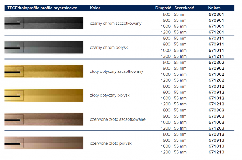 Tece Drainprofile odpływ liniowy 80 cm odwodnienie liniowe profil regulowany czerwone złoto szczotkowane 670803