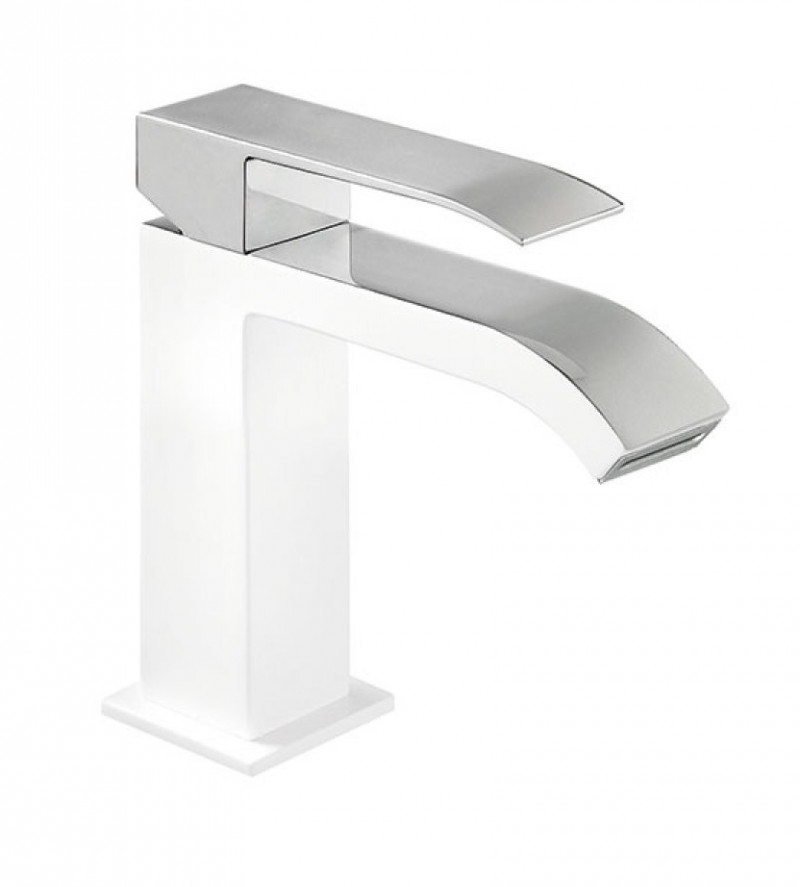 Tres Cuadro Exclusive bateria umywalkowa kaskada biały chrom 006.101.01.BL