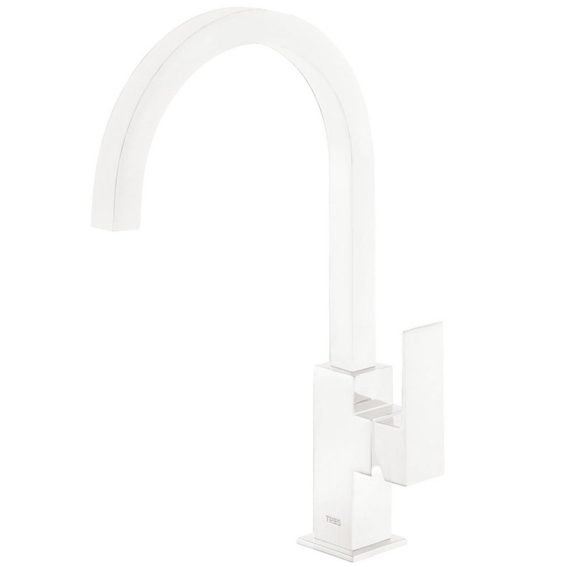 Tres Cuadro Exclusive bateria umywalkowa wysoka biały matowy 006.607.02.BM