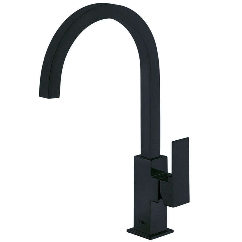 Tres Cuadro Exclusive bateria umywalkowa wysoka czarny matowy 006.607.02.NM