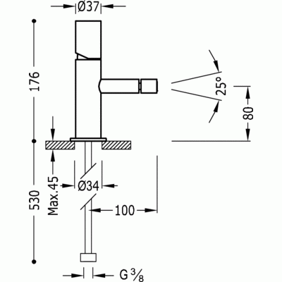 Tres Study Exclusive bateria bidetowa złoty matowy 061.120.01.OM