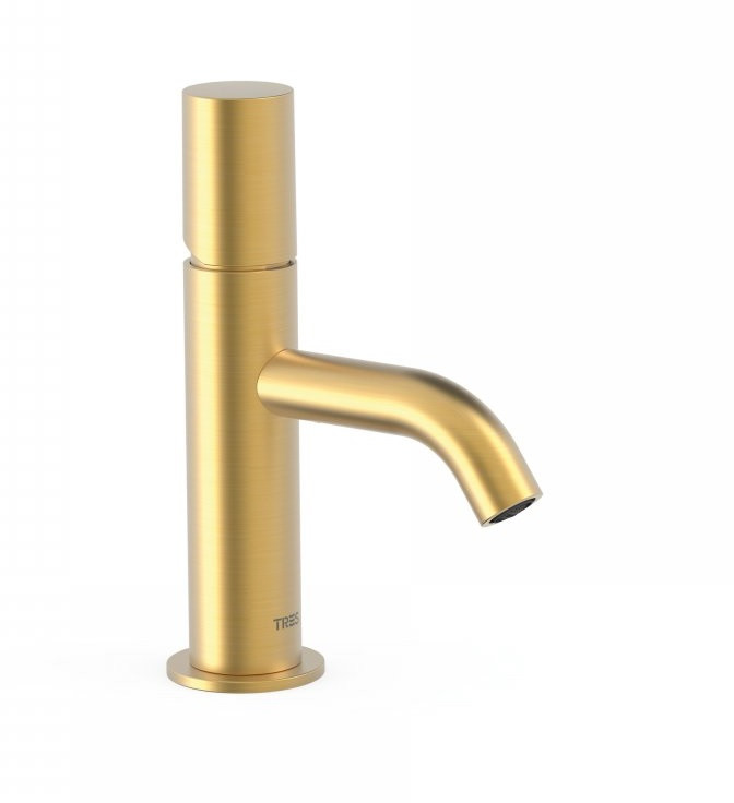 Tres Study Exclusive bateria umywalkowa bez korka złoty matowy 261.903.01.OM