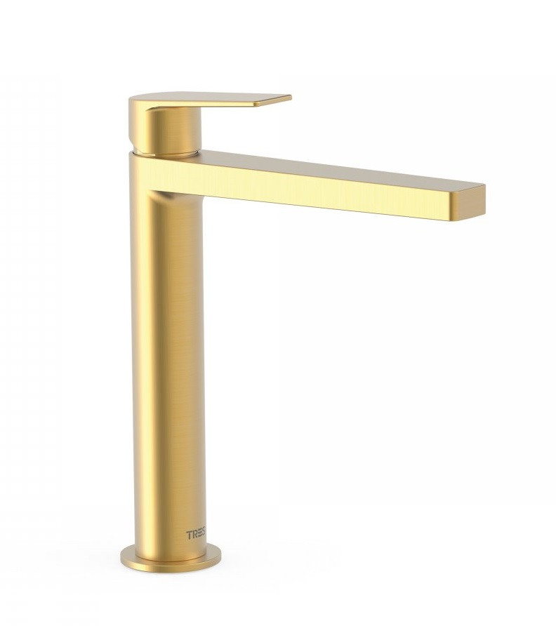 Tres Exclusive Project-Tres bateria umywalkowa wysoka złoty matowy 211.203.01.OM