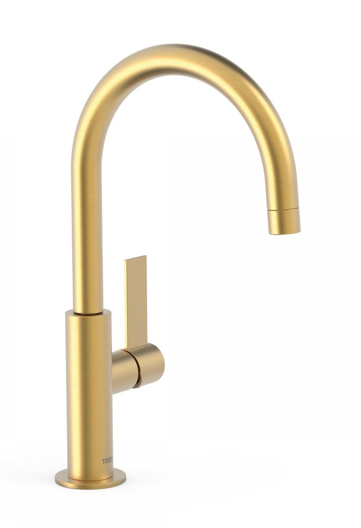 Tres Exclusive Project-Tres bateria umywalkowa wysoka złoty matowy 211.905.01.OM
