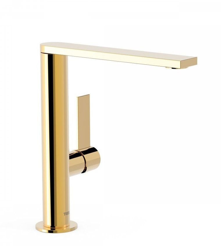 Tres Exclusive Project-Tres bateria umywalkowa wysoka złoty polerowany 211.305.01.OR