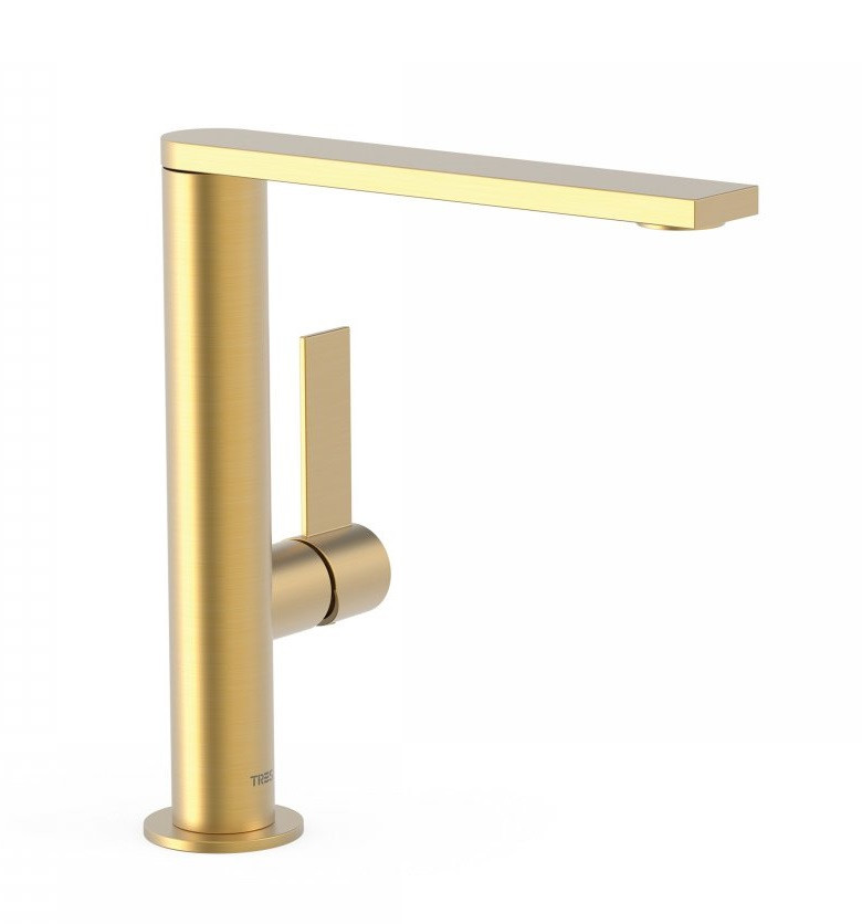 Tres Exclusive Project-Tres bateria umywalkowa wysoka złoty matowy 211.305.01.OM