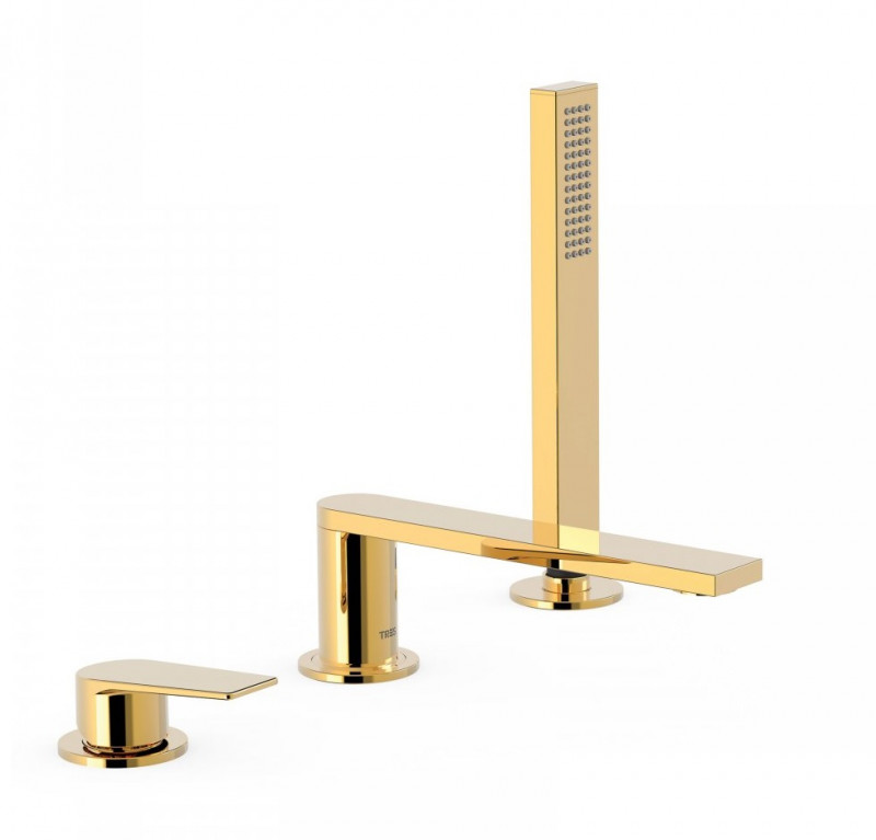 Tres Exclusive Project-Tres bateria wannowa 3-otworowa wylewka 180 mm złoty polerowany 211.161.01.OR