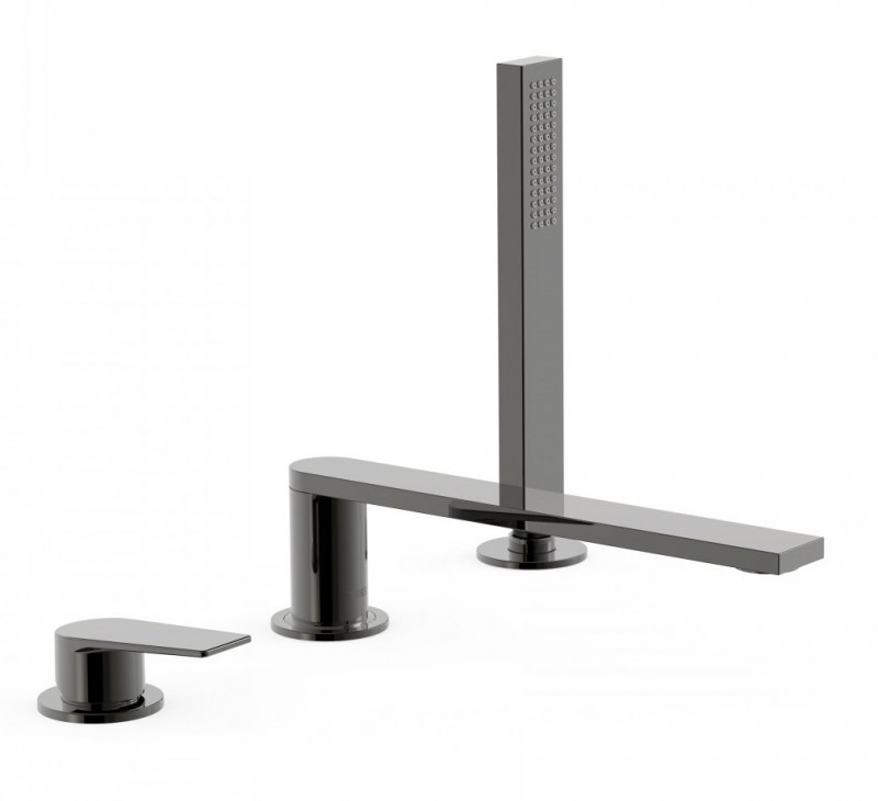 Tres Exclusive Project-Tres bateria wannowa 3-otworowa wylewka 230 mm black metal 211.161.03.KM