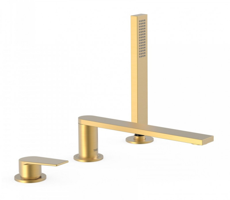 Tres Exclusive Project-Tres bateria wannowa 3-otworowa wylewka 230 mm złoty matowy 211.161.03.OM