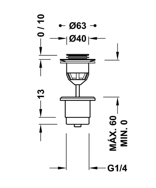 Tres korek umywalkowy click-clack złoty matowy 242.840.02.OM