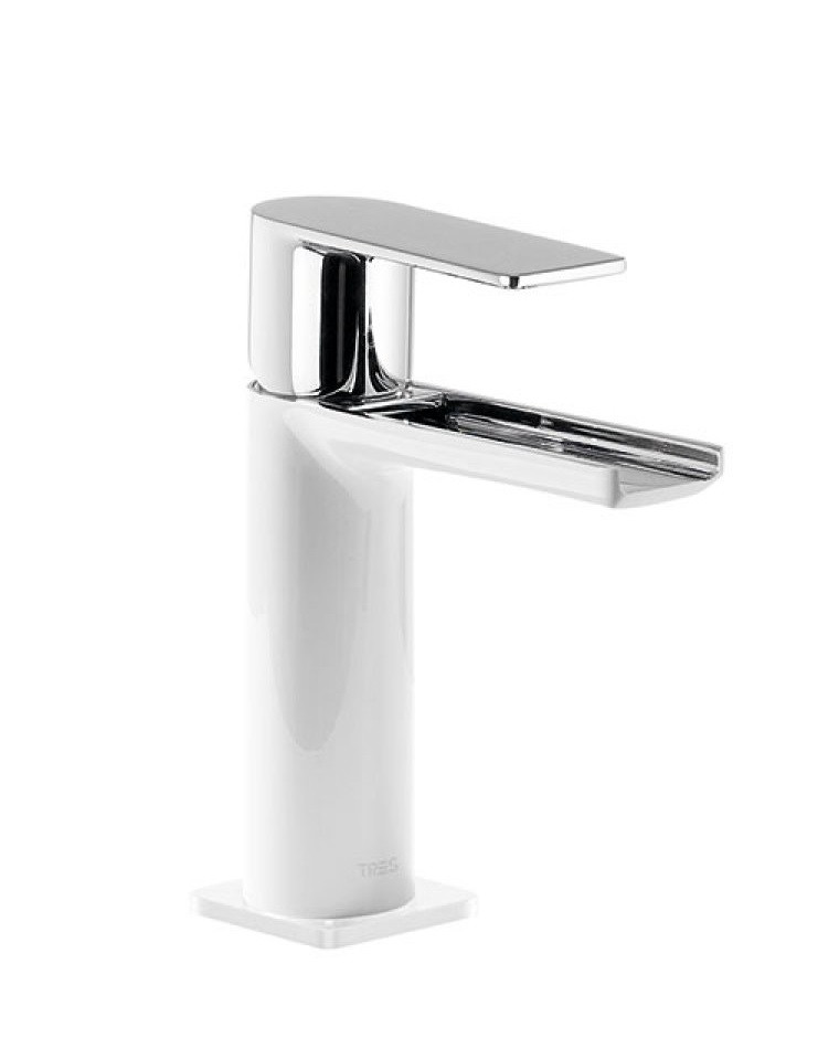 Tres Loft-Colors bateria umywalkowa kaskada otwarta biały/chrom 200.110.01.BL