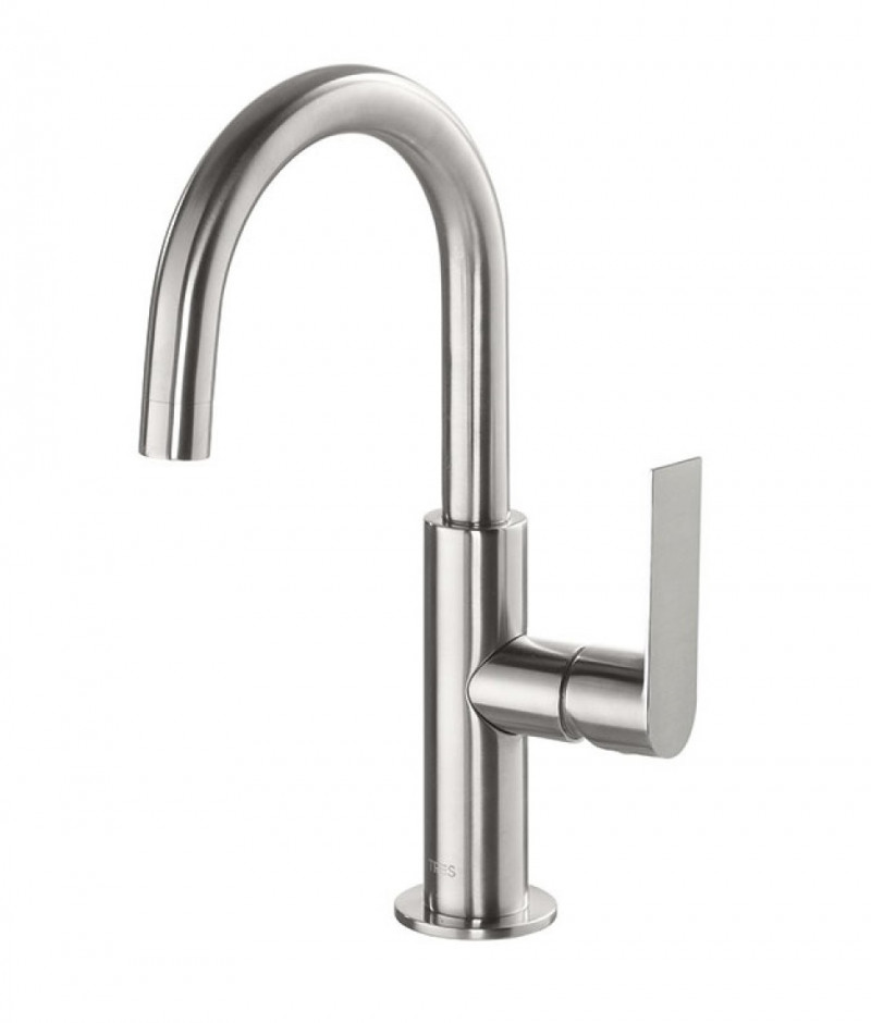 Tres Loft-Colors bateria umywalkowa niska stal nierdzewna 200.205.04.AC