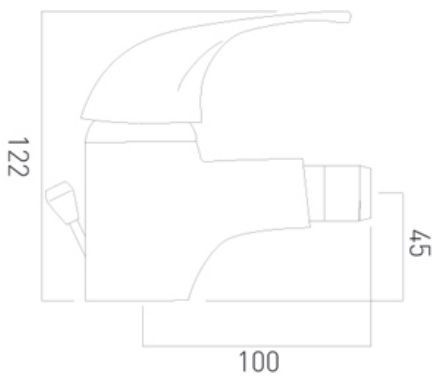 Axces by Vado Matrix bateria bidetowa z korkiem chrom AX-MAT-110-CP