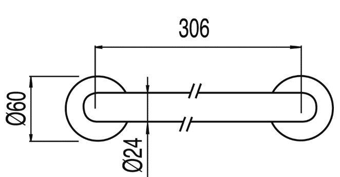 Tres Slim-Tres uchwyt do wanny 30 cm chrom 1.34.184