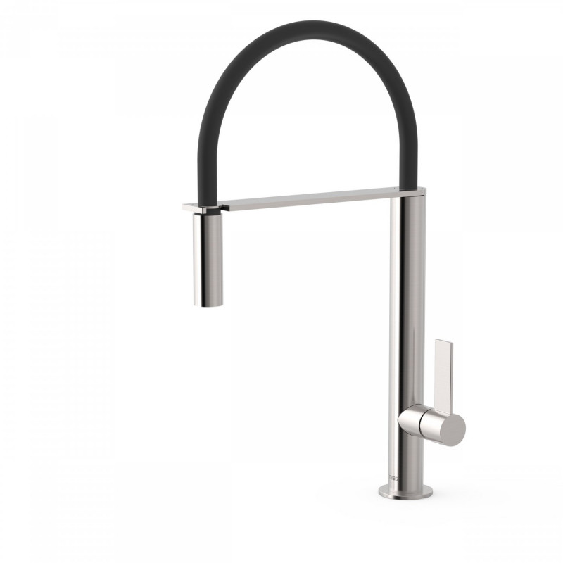 Tres COLORS bateria kuchenna zlewozmywakowa stojąca z wyciąganą wylewką stal 205.487.02.AC