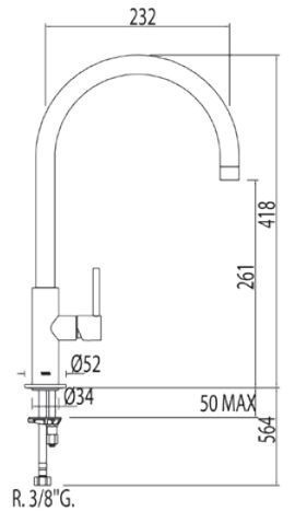 Tres Max bateria kuchenna zlewozmywakowa stojąca czarny matowy 062.542.01.NM
