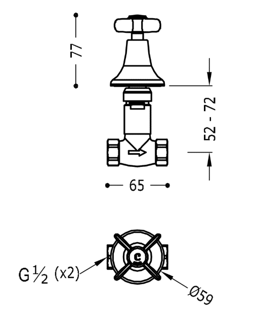 Tres Clasic zawór 1/2 zimny chrom 242.155.01