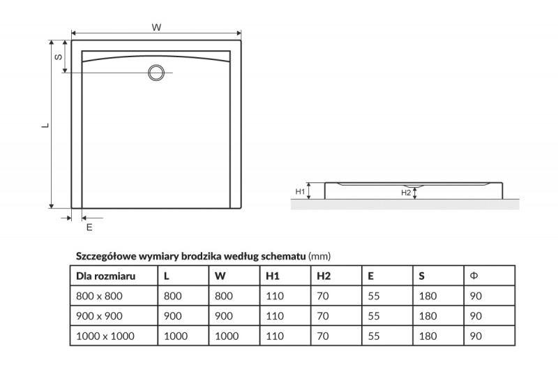 Excellent Forma Compact brodzik kwadratowy z obudową 80x80 BREX.FOR08WHC