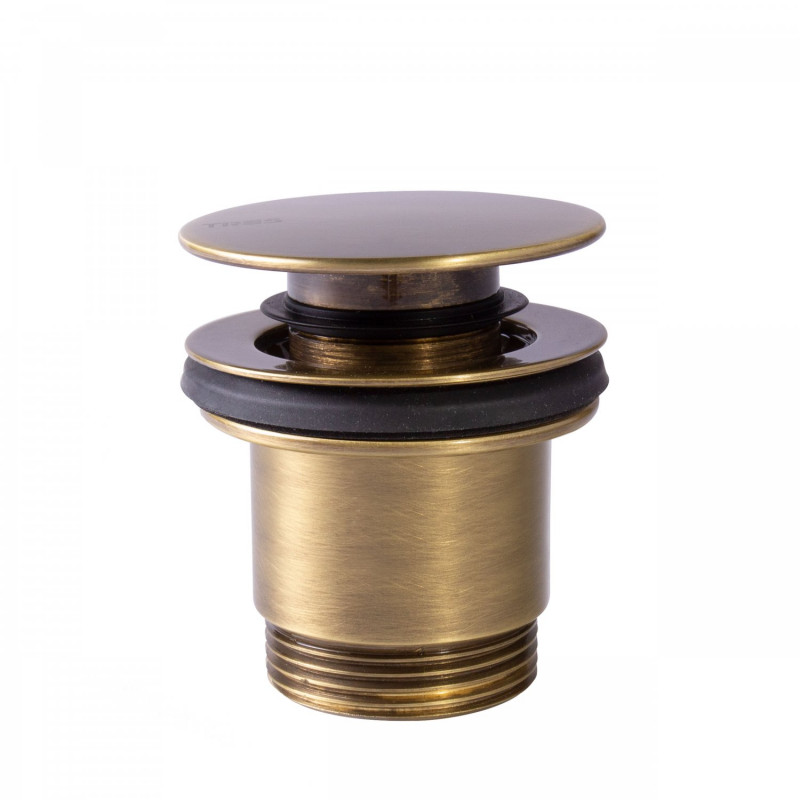Tres korek umywalkowy click-clack okrągły stary mosiądz 242.840.01.LV