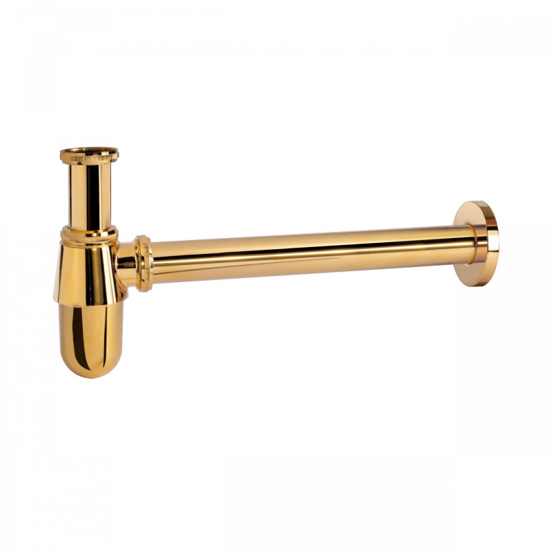 Tres syfon umywalkowy butelkowy złoty polerowany 034.634.30.OR