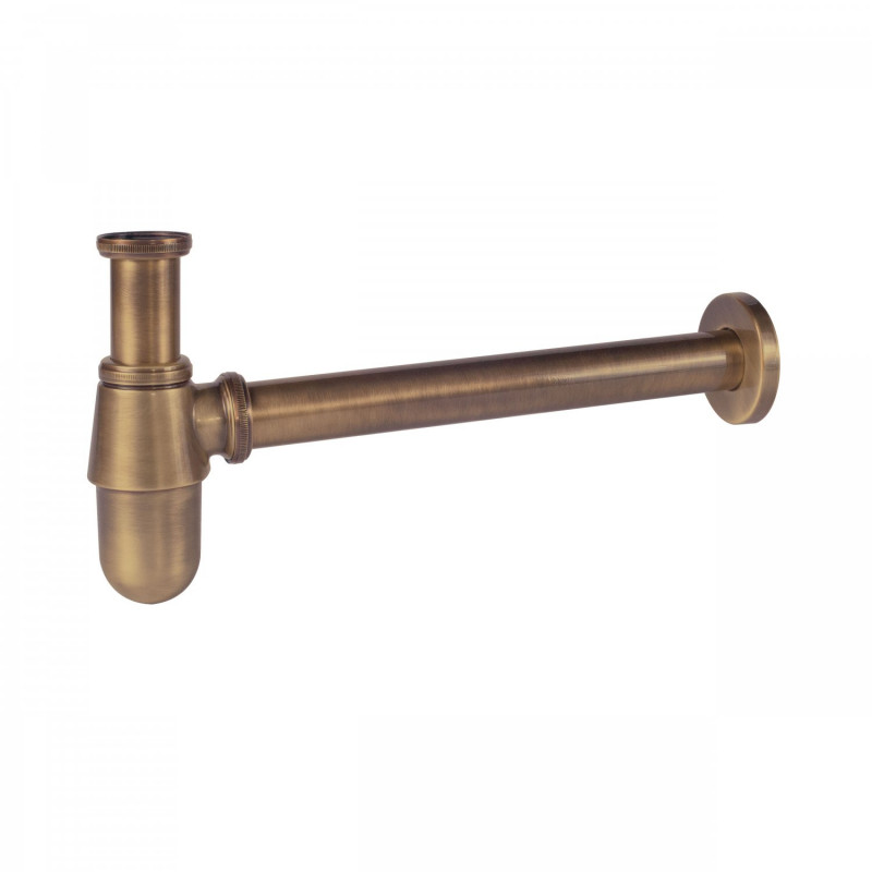 Tres syfon umywalkowy butelkowy stary mosiądz matowy 034.634.30.LM