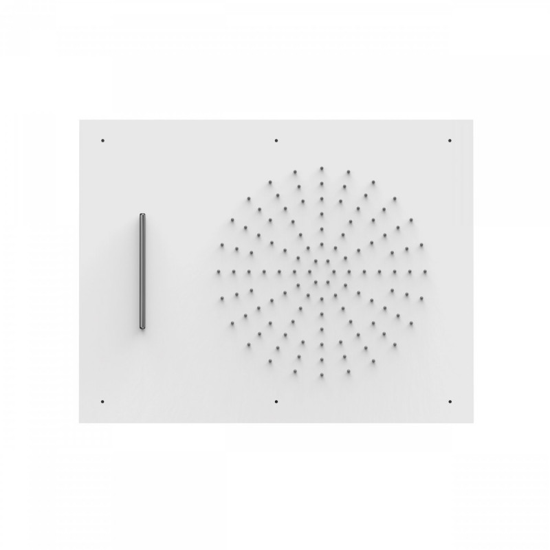 Tres deszczownica prostokątna 50x65 do mocowania sufitowego z kaskadą biały matowy 299.970.01.BM