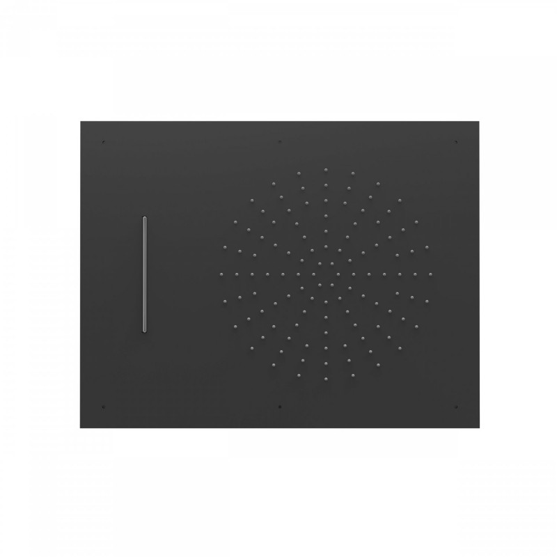 Tres deszczownica prostokątna 50x65 do mocowania sufitowego z kaskadą czarny matowy 299.970.01.NM